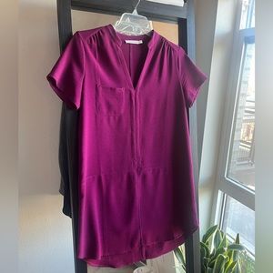 Crepe shirt dress